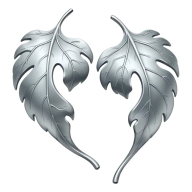 Falling 2 leaves made of silver  sticker