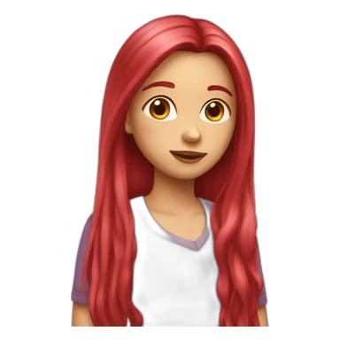girl-long-straight-rosered-hair-holding-heart sticker