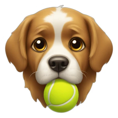 dog with tennis ball sticker