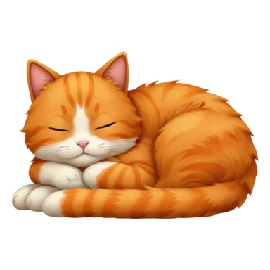 Tender sleeping orange cat sticker