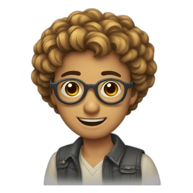 Chico perilla, gafas y pelos pincho  sticker