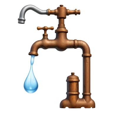 
water pouring from an OLD tap, 1980 sticker