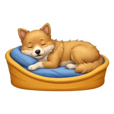dog sleeping in a bed sticker