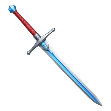 red Piercer — white broad blade + azure grip, Royal Sword. sticker