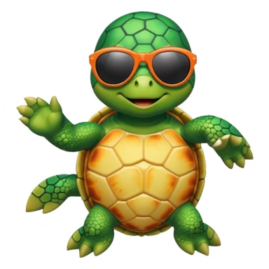 See Turtle wearing  swimsuit and sun glasses sticker