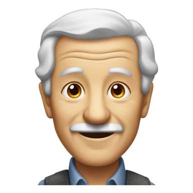 smiling old man portrait no mustach sticker