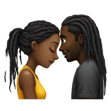 Black girl kissing black man with dreads sticker