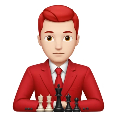 man chess players in red outfits sticker