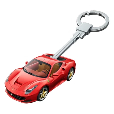 red Ferrari key with a black background sticker