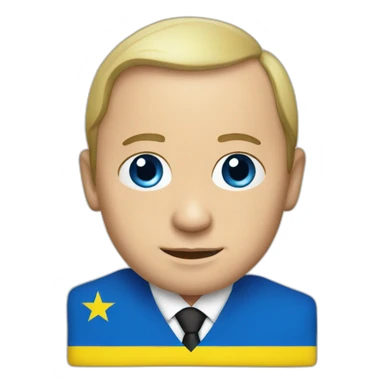 Putin holding Ukraine flag sticker