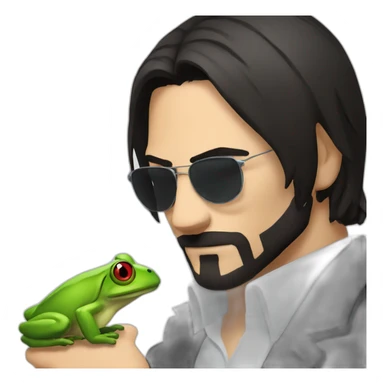 john wick kisses frog sticker