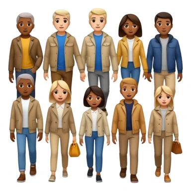 street with many people random walking sticker