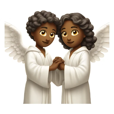 two angels in painting sticker