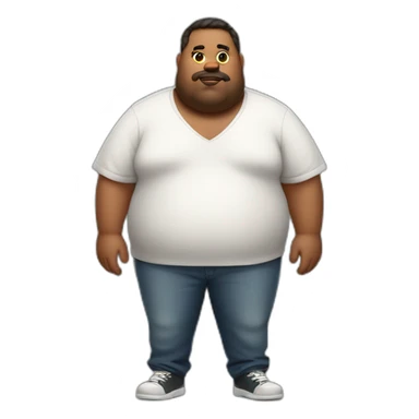fat guy with modern clothes sticker