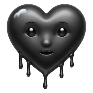 Black heart melting reastic sticker