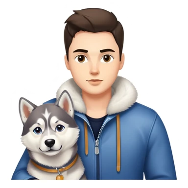 stylish guy with husky indoors sticker