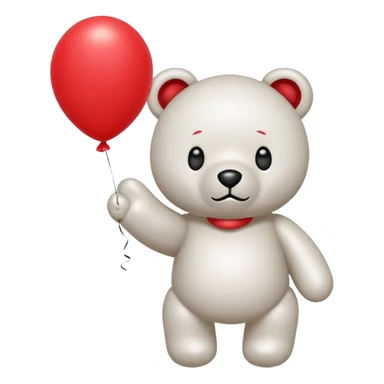 Niedliches gespenst in teddybärform mit einem luftballon in der hand sticker