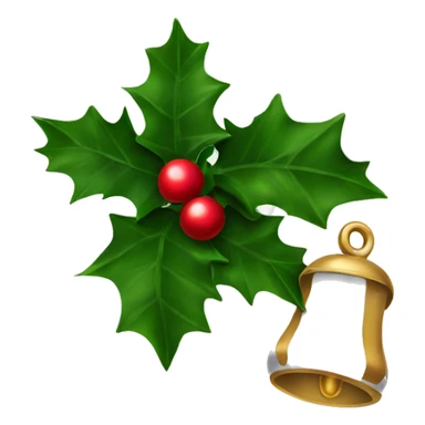 Christmas holly and bells sticker