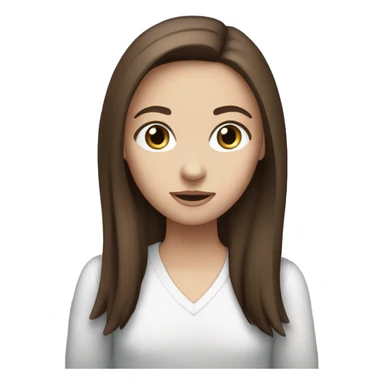 girl with straight brown hair and blue eyes peacing sticker