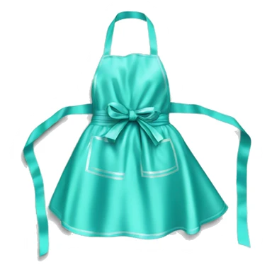 Realistic pastel tiffany blue apron tied around front with shiny glitter on it sticker