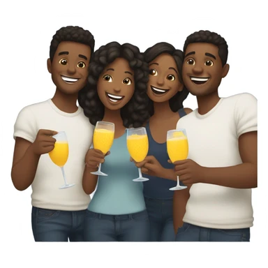 mimosa with friends sticker