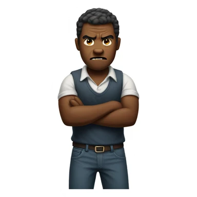 angry man with crossed arm sticker