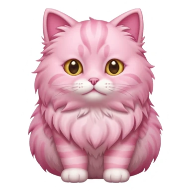 cute pink cat, full body. different body shape. sticker