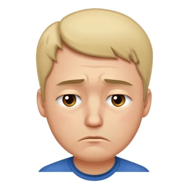 sad man looking down sticker