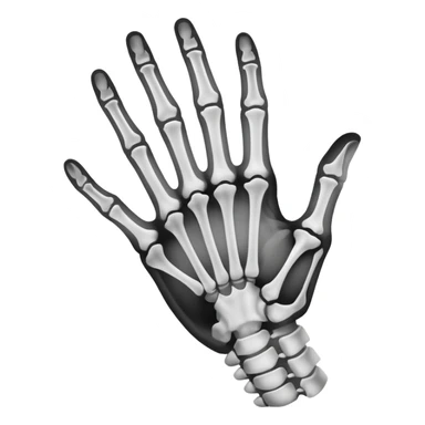 x-ray radiograph of a hand sticker