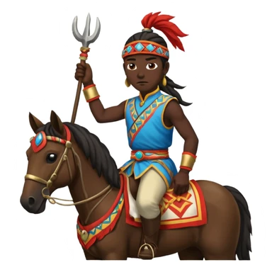 shaman riding horse wearing racing cloth black sticker