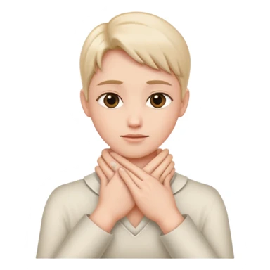 Hands crossing neck sticker