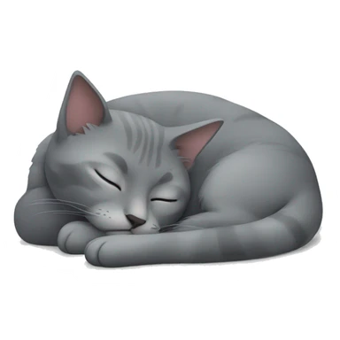 grey cat sleeping sticker
