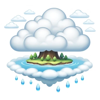 Flying Island, cloud around sticker
