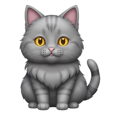 grey cat with full body sticker