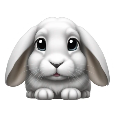 Mini lop eared rabbit, light grey with a white diamond on forehead between the eyes sticker