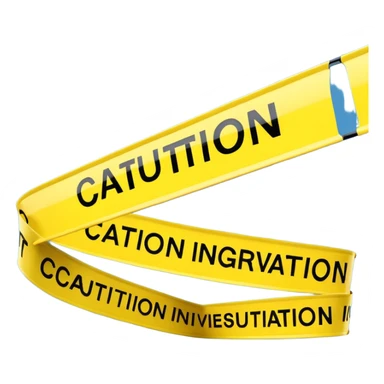 3D render of Yellow Tape(caution tape), forensic investigation aesthetic, sterile clinical lighting, cool blue undertones, sharp high-contrast details, professional clean look, Apple emoji style, isolated on white background --v 6.0 sticker