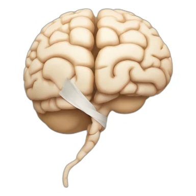 brain with a bandage stuck on the side of it sticker