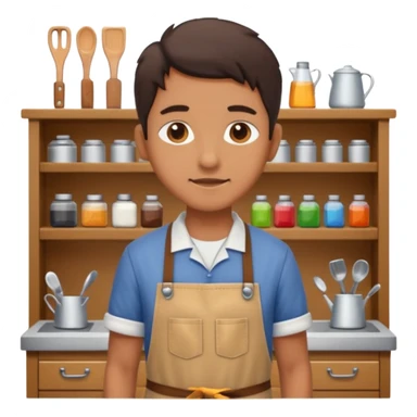 a craftsman works at home sticker