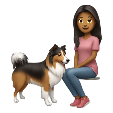 woman with a sheltie dog sticker