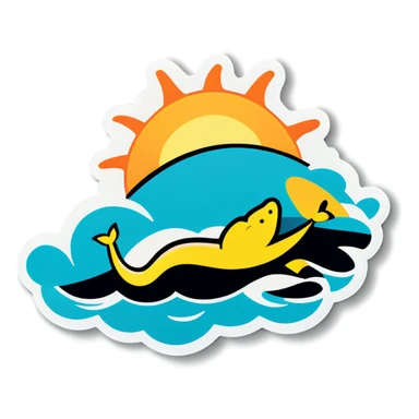 Laying out in the sun sticker