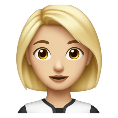 Blonde teenage girl with hazel eyes holding her small black dog sticker