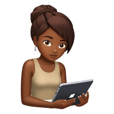 black girl playing roblox on her ipad sticker
