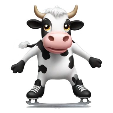 cow figure skating sticker