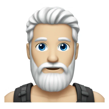 White man with long beard with blue eyesblack hair sticker