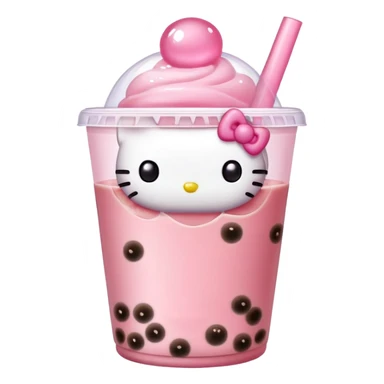 Hello kitty bubble tea sticker