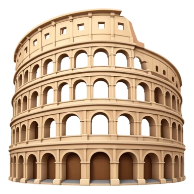 Cinematic Realistic Colosseum Landmark Emoji, depicted as the ancient Roman amphitheater rendered with dramatic architectural detail and dynamic lighting. sticker