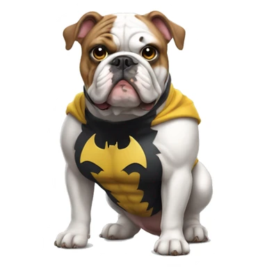 An English bulldog with Batman costume  sticker