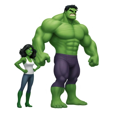 Mini cute Hulk with she hulk sticker