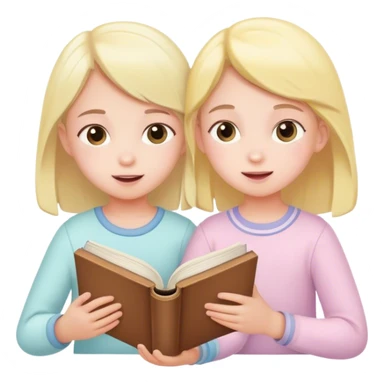children in pastel clothes play with book sticker