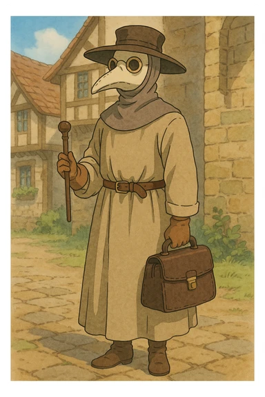 Tudor doctor, historical attire, full figure sticker